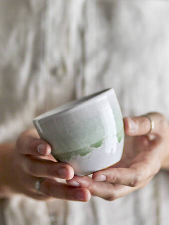 Paula Cup, Green, Stoneware