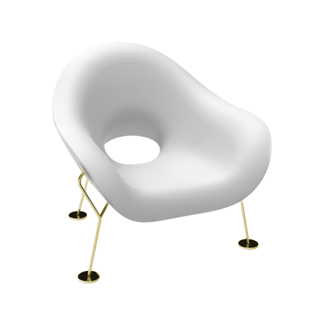 QEEBOO Pupa armchair white brass legs