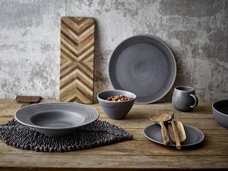 Raben Plate Pasta, Grey, Stoneware