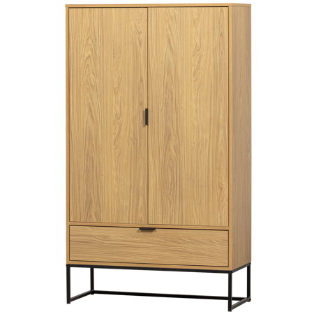 SILAS wardrobe, 2 doors, brown oak