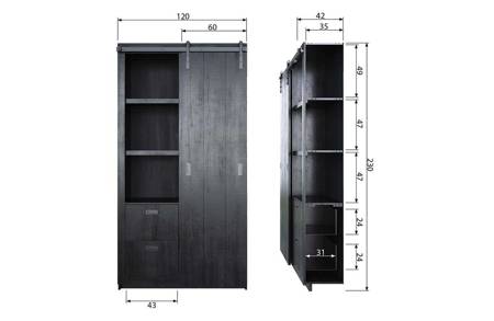 SLIDE BARN wardrobe black