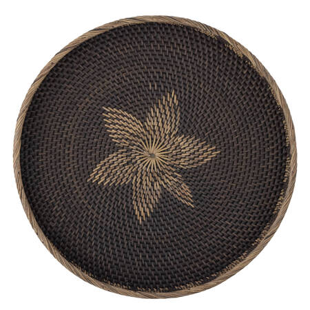 San Serving Tray, Brown, Rattan