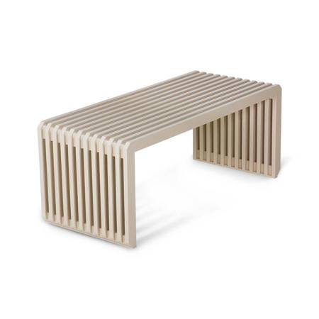 Sand slatted bench