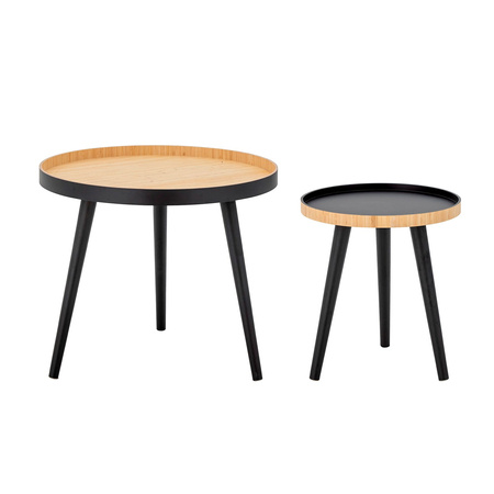 Set of 2 BLOOMINGVILLE CAPPUCCINO coffee tables black