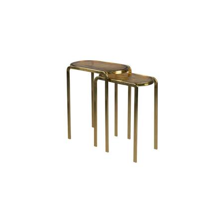 Set of 2 DUTCHBONE BANDHU coffee tables gold