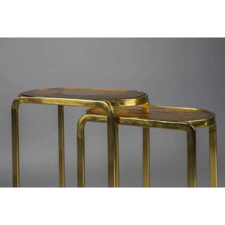 Set of 2 DUTCHBONE BANDHU coffee tables gold