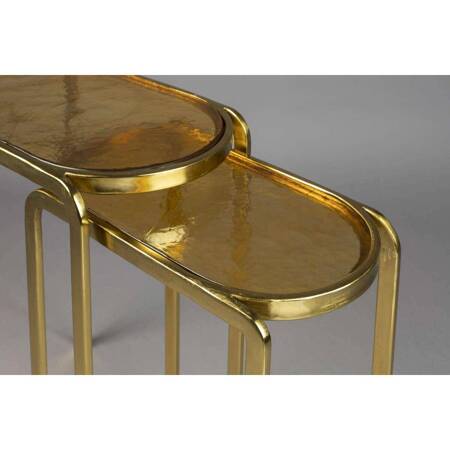 Set of 2 DUTCHBONE BANDHU coffee tables gold