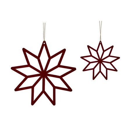 Set of 2 HÜBSCH Christmas decorations in burgundy