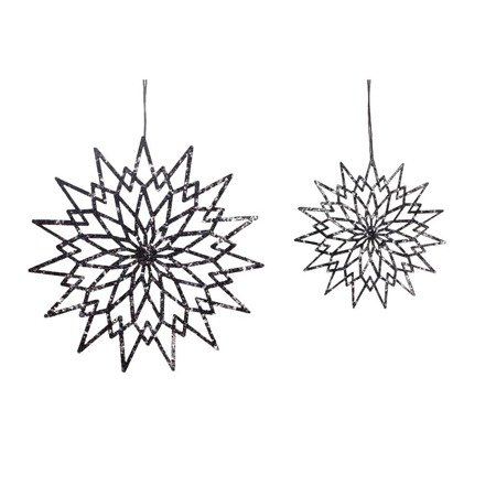 Set of 2 HÜBSCH snowflakes black