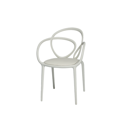 Set of 2 QEEBOO Loop chairs with cushion white