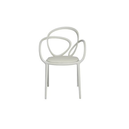 Set of 2 QEEBOO Loop chairs with cushion white