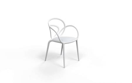 Set of 2 QEEBOO Loop chairs with cushion white