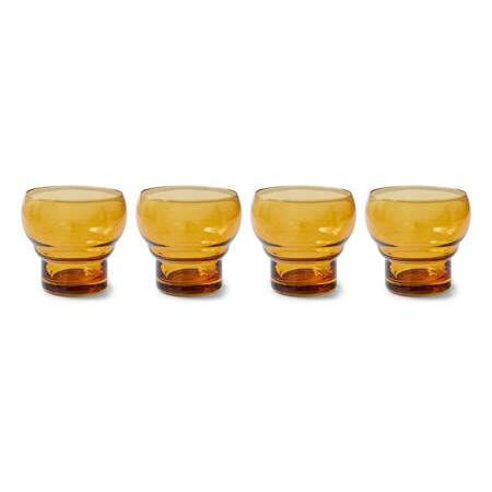 Set of 4 glasses 70's amber