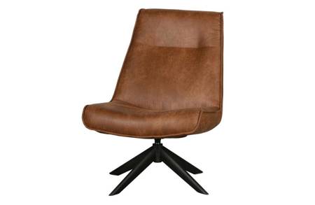 Skyler cognac swivel chair