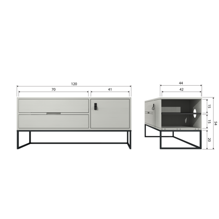 TV cabinet SILAS 120cm pine grey