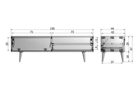 TV cabinet WOOOD Tygo 150 cm