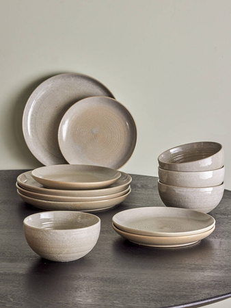 Taupe Dinnerware Set, Grey, Stoneware