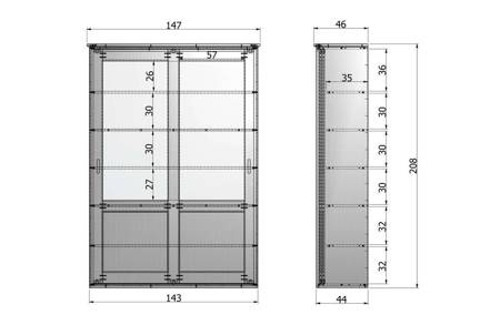 VINCE wardrobe, sliding doors, white - WOOOD