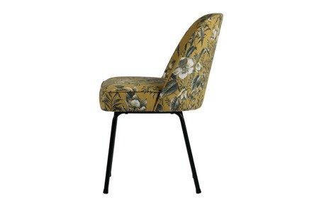 VOGUE mustard dining chair with floral pattern BE PURE