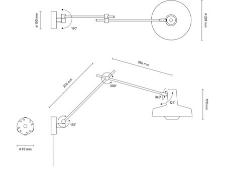 Wall lamp Arigato Group black