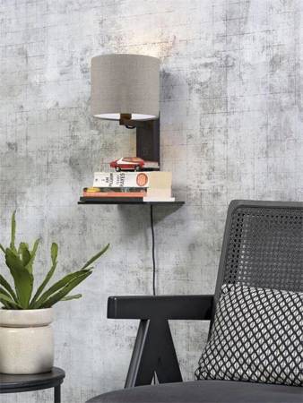 Wall lamp with shelf ANDES GOOD&MOJO black and beige