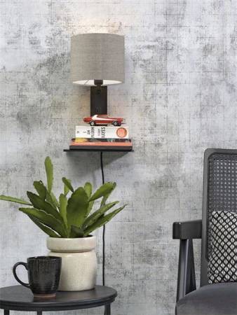 Wall lamp with shelf ANDES GOOD&MOJO black and beige