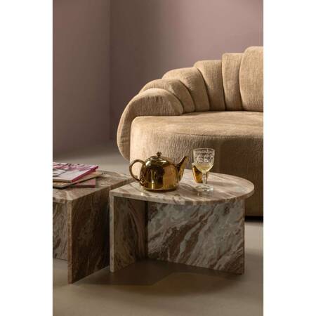 XHAIL oval table, natural marble