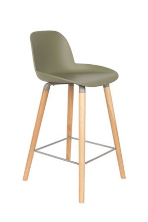 ZUIVER Albert Kuip green low bar stool