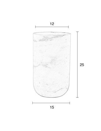 ZUIVER Fajen marble vase white