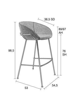 ZUIVER Feston Bar Stool Black