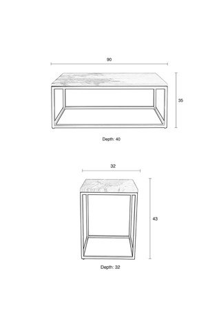 ZUIVER Marble Power exhibition coffee table (outlet)