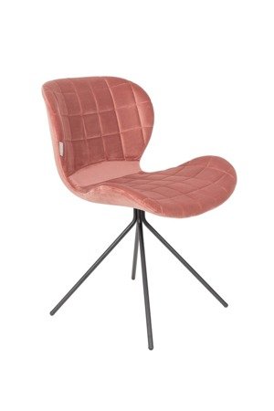 ZUIVER OMG Velvet pink chair