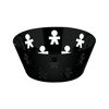 ALESSI Girotondo round basket medium black