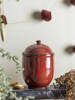 Jenifer Jar w/Lid, Red, Stoneware