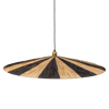 LOIC hanging lamp, stripes, black/natural, Ø 95 cm