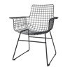 Metal chair with armrests HK LIVING Wire black