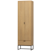 Narrow wardrobe SILAS brown oak