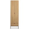 Narrow wardrobe SILAS brown oak