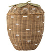 Pelino Basket w/Lid, Brown, Rattan