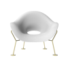 QEEBOO Pupa armchair white brass legs