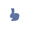 Rabbit velvet QeeBoo bookend blue