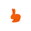 Rabbit velvet QeeBoo bookend orange