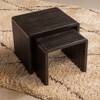 Set of 2 tables WILLA teak wood black