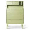 Wooden chest of drawers SECRETAIRY green