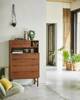 Wooden chest of drawers SECRETAIRY green