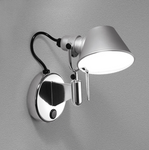 Lampa Artemide Tolomeo Faretto Micro z włącznikiem srebrna