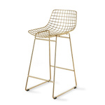 Wire bar stool brass