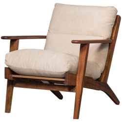 Fotel HOUSTON boucle/drewno naturalny
