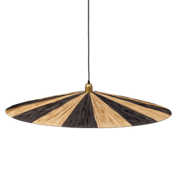 Lampa wisząca LOIC, paski, czarny/naturalny, Ø 95 cm