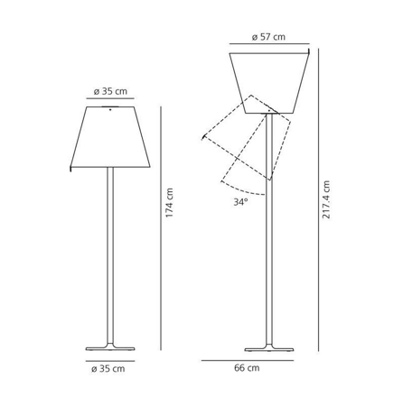 Lampa podłogowa Artemide Melampo Mega srebrna